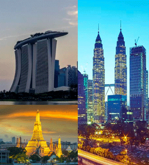 Thailand, Malaysia and Indonesia